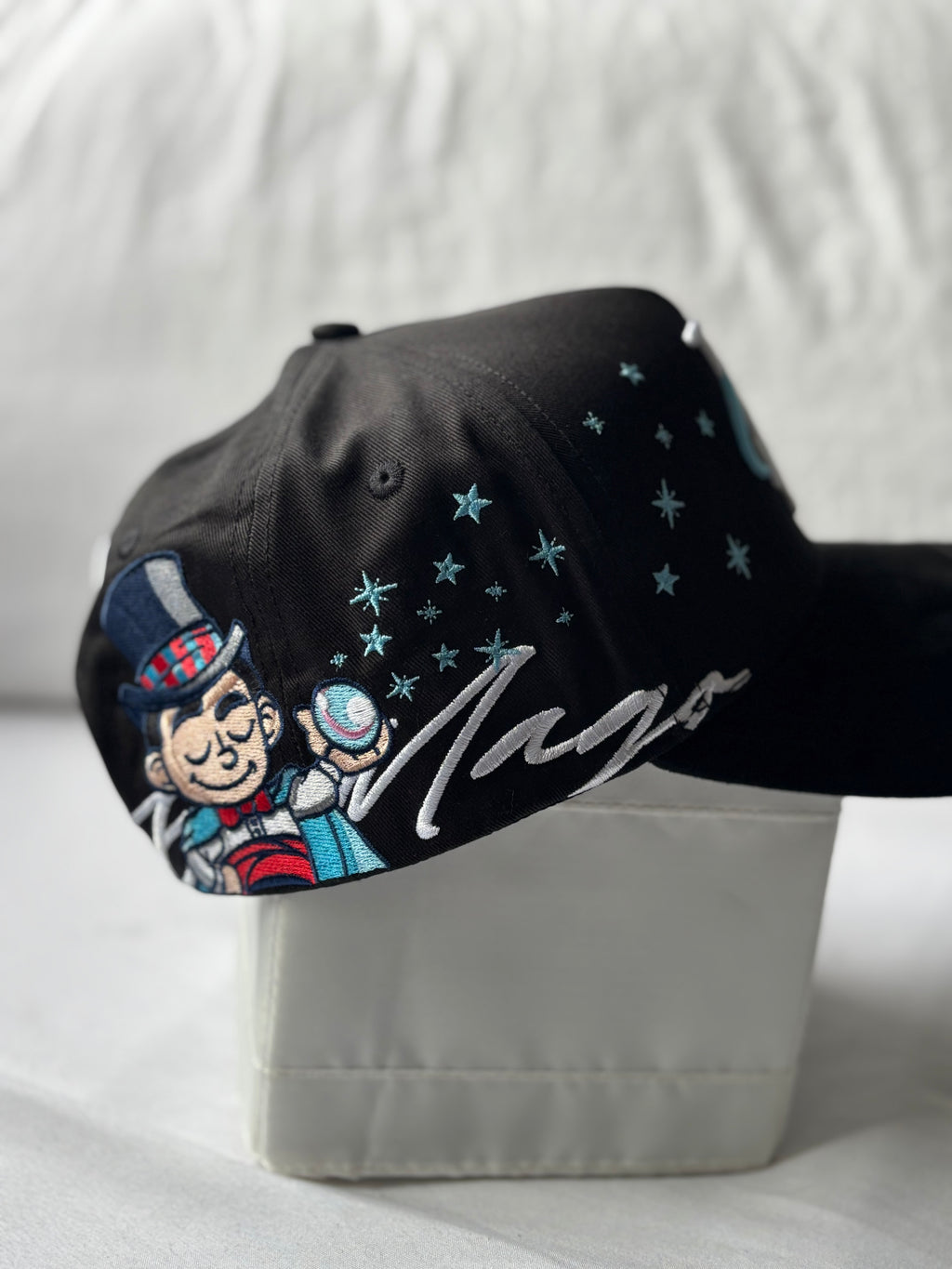 Gorra Suede "LA Shooting Stars & Cyan Stars" Black & Suede