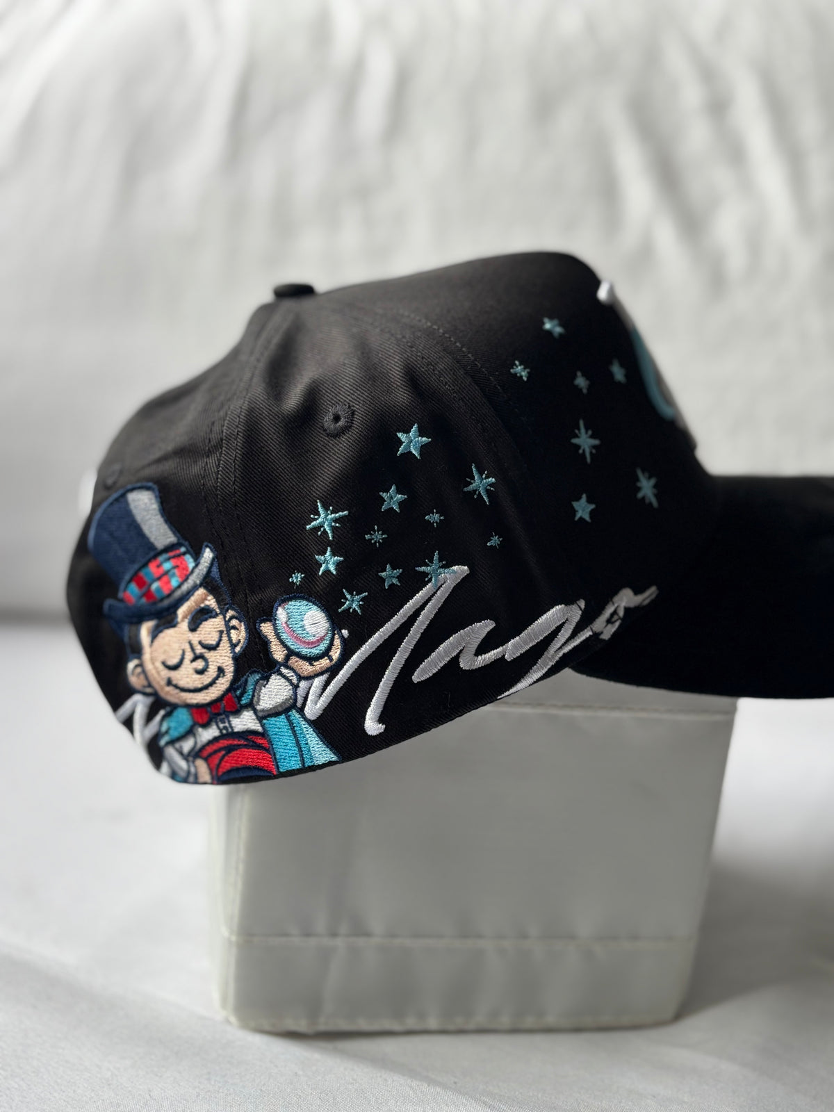Gorra Suede "LA Shooting Stars & Cyan Stars" Black & Suede