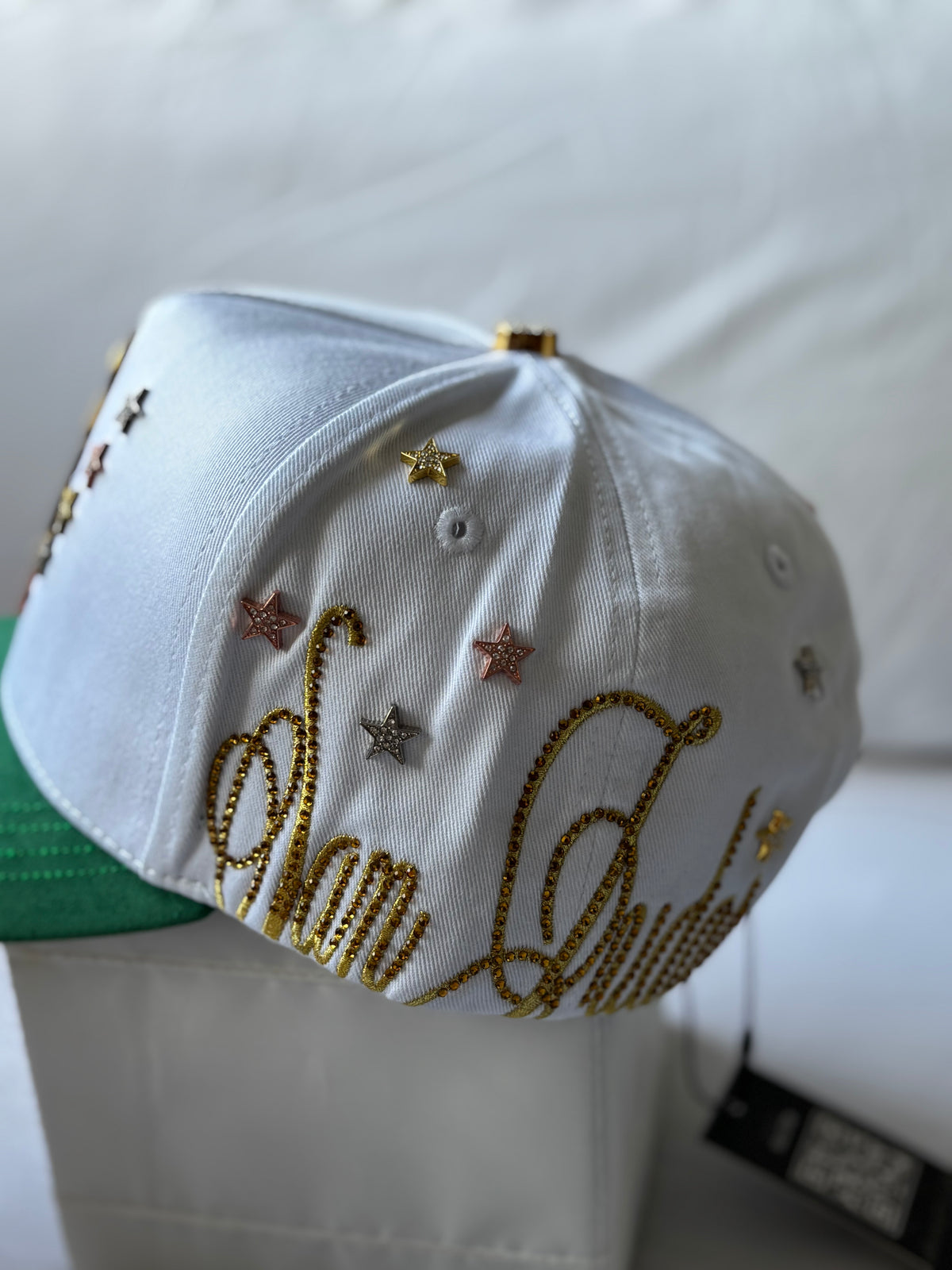 Gorra Trucker "Santa Muerte" Suede Green & Rhinestones