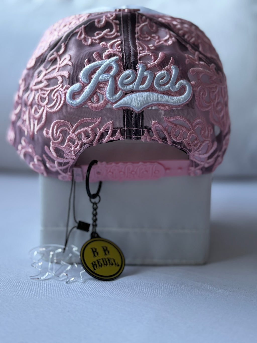 Gorra Y2K "Rebel" Distressed Pink & Sky Blue