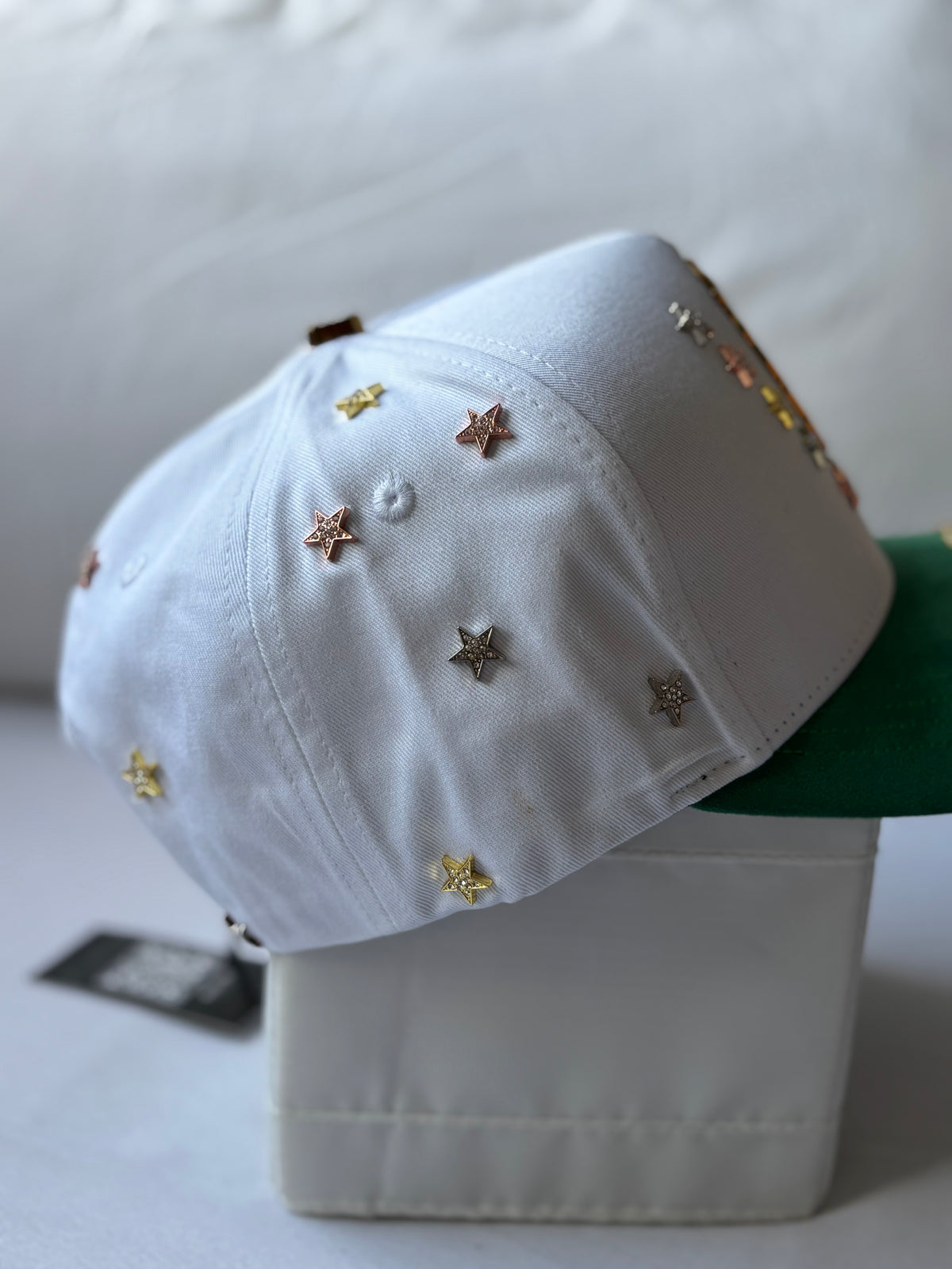 Gorra Trucker "Santa Muerte" Suede Green & Rhinestones