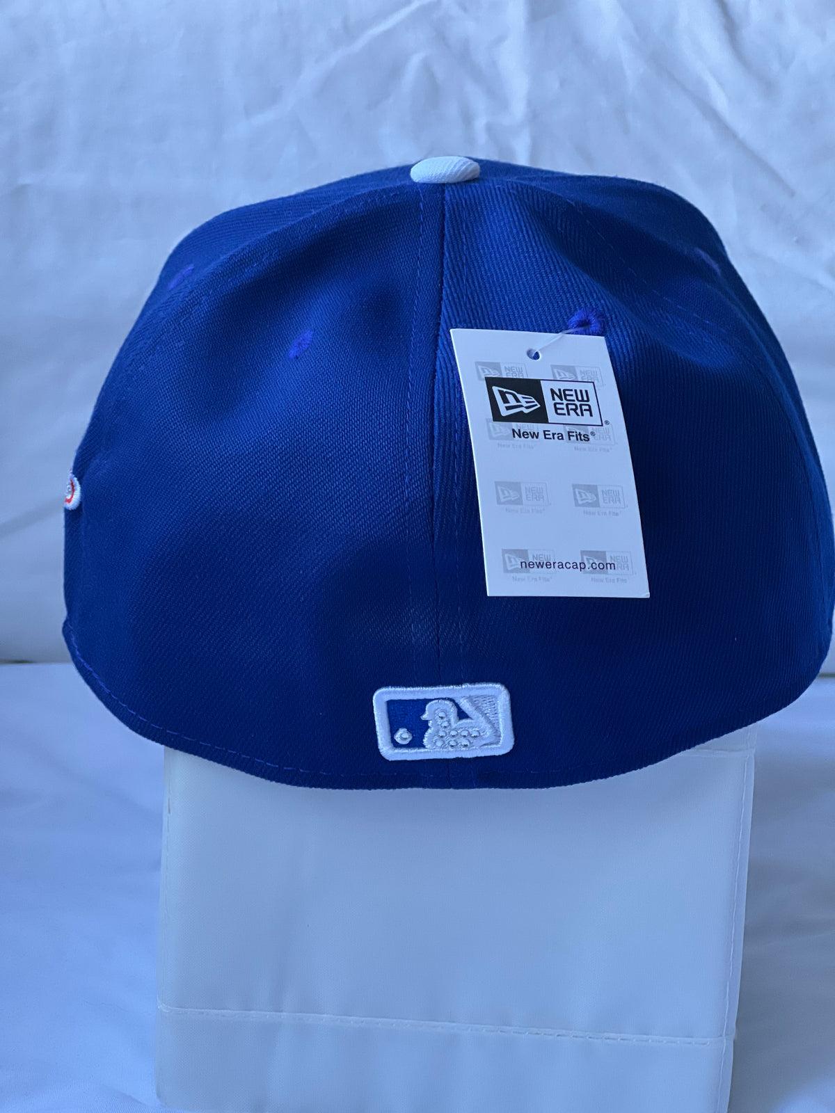 Gorra Fitted "LA Rhinestone Monogram & World Series Patch" Royal Blue 7 3/8