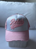 Gorra Y2K "Rebel" Distressed Pink & Sky Blue