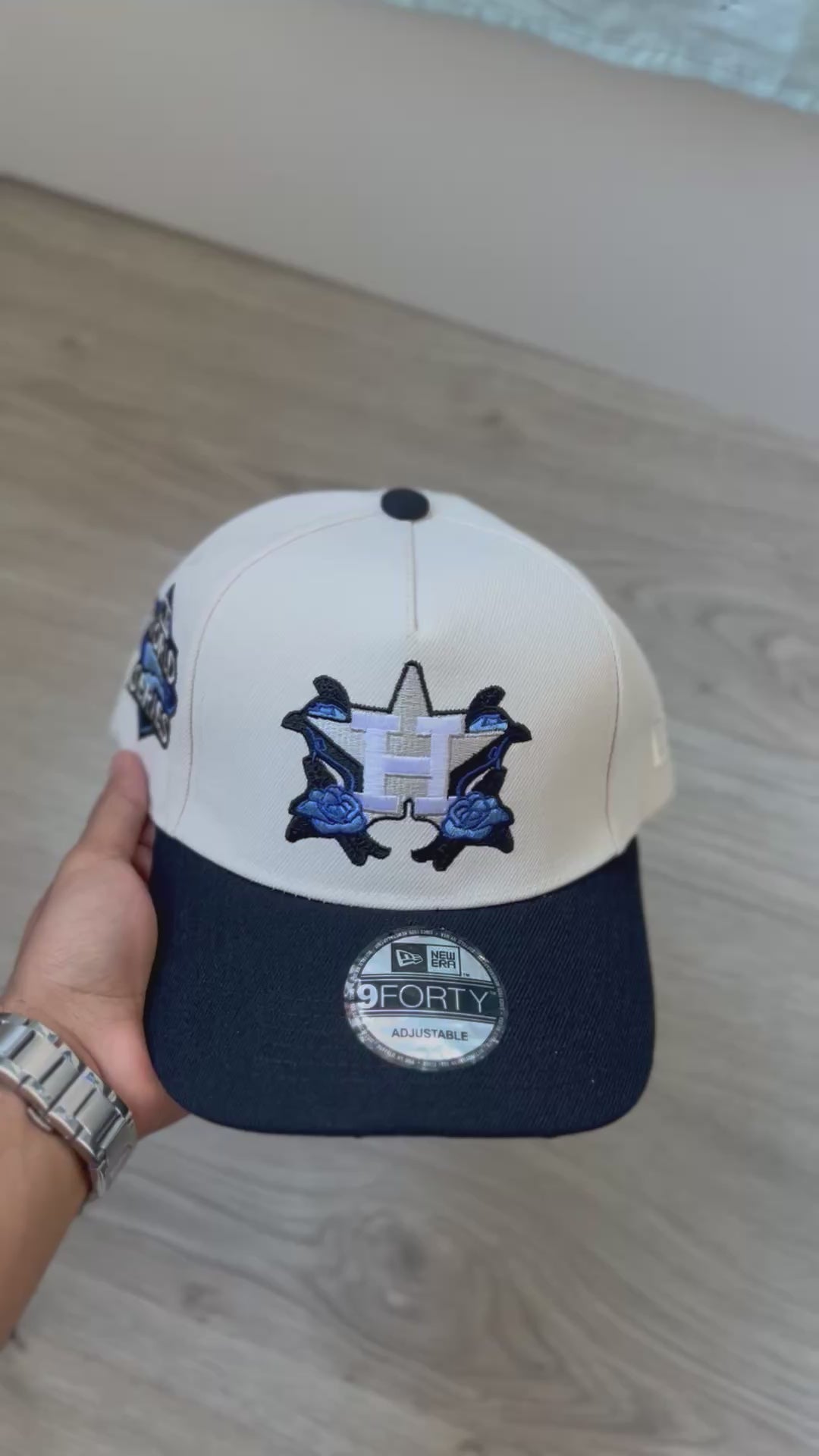 Gorra Two-Tone "Houston Astros Blue Roses & World Series" Cream & Navy